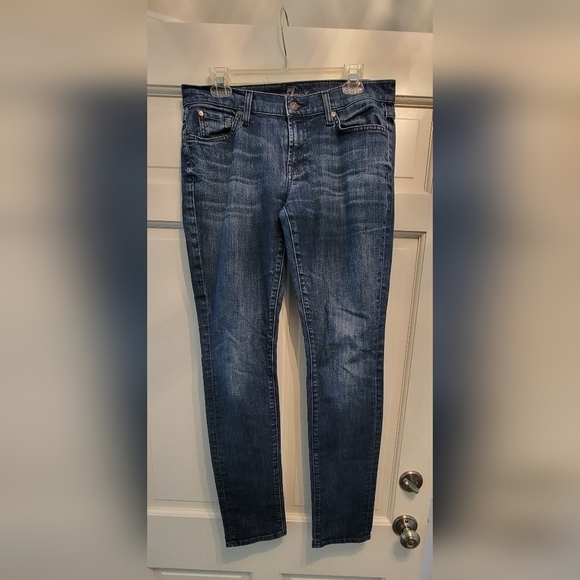 Women's 7 For All Mankind Medium Blue Roxanne Ankle Jeans Size 30 - Picture 1 of 9